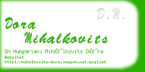 dora mihalkovits business card